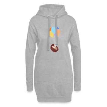 Cadeau de ballon de hérisson - Sweat-shirt à capuche long Femme - gris chiné - Devant
