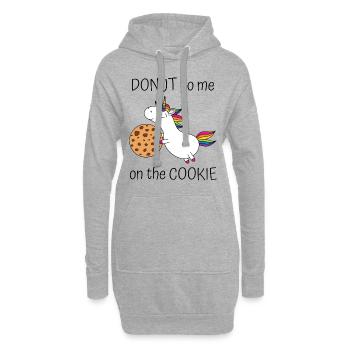 Unicorn Donut Go moi sur le biscuit avec cookies - Sweat-shirt à capuche long Femme - gris chiné - Devant