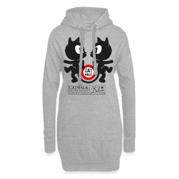 Pussy Deluxe Catwalk Motion Society Katzen - Hoodie-Kleid - Grau meliert - Vorne