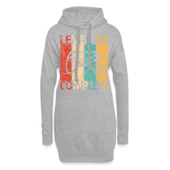 Level 18 completed 18. Geburtstag Gamer Geschenk - Hoodie-Kleid - Grau meliert - Vorne