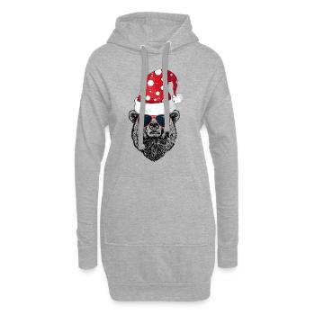 Cadeau de Santa Bear / Beary Christmas / Bear Noël - Sweat-shirt à capuche long Femme - gris chiné - Devant