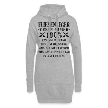 Fliesenleger - Hoodie-Kleid - Grau meliert - Vorne