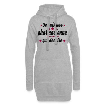 Pharmacienne Pharmacie Pharmacien Métier Humour - Sweat-shirt à capuche long Femme - gris chiné - Devant