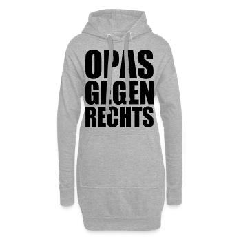 Opas gegen rechts - Hoodie-Kleid - Grau meliert - Vorne