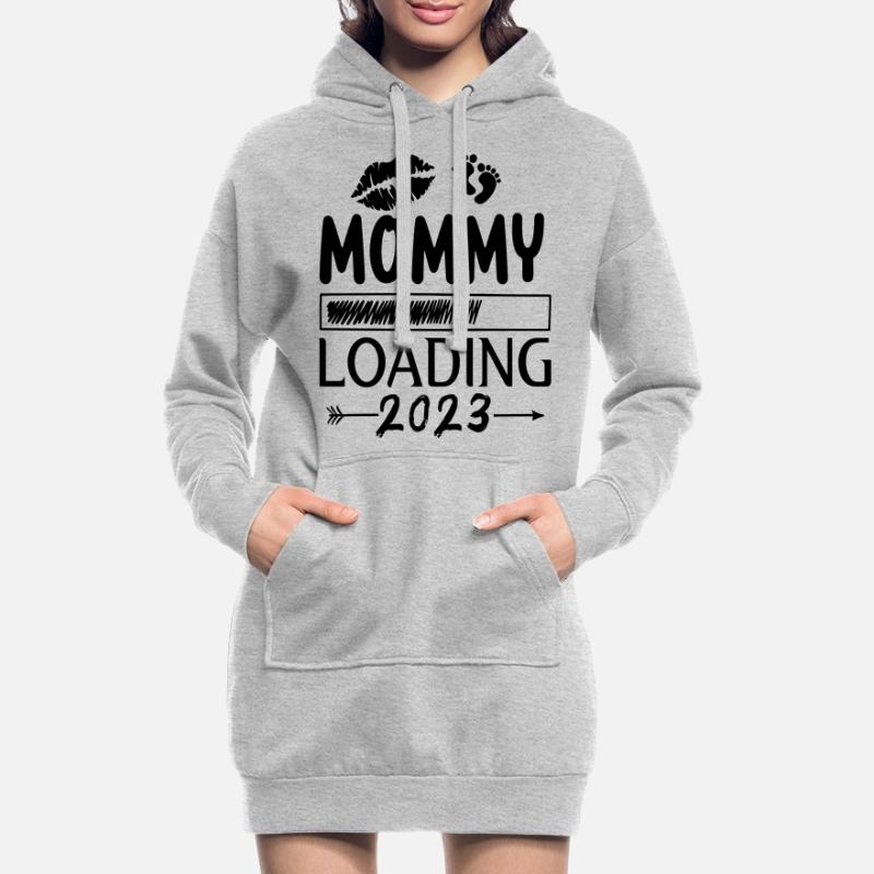 Mama loading 2023, werdende Mutter 2023 Hoodie-Kleid