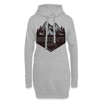 Survie en bushcraft - Sweat-shirt à capuche long Femme - gris chiné - Devant