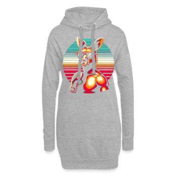 Känguru Boxer - Hoodie-Kleid - Grau meliert - Vorne