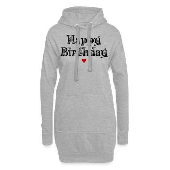 Anniversaire, Joyeux anniversaire, Félicitations, Voeux - Sweat-shirt à capuche long Femme - gris chiné - Devant
