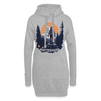 Matterhorn Trekking Wandern Zermatt Souvenir - Hoodie-Kleid - Grau meliert - Vorne