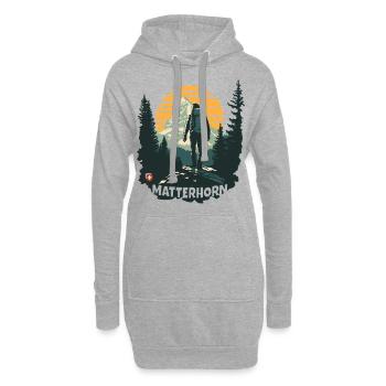 Matterhorn Zermatt Wandern Bergtour Souvenir - Hoodie-Kleid - Grau meliert - Vorne