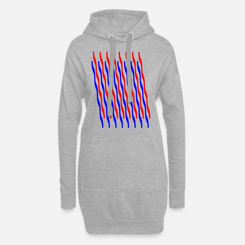 Zickzack 2 - Hoodie-Kleid - Grau meliert