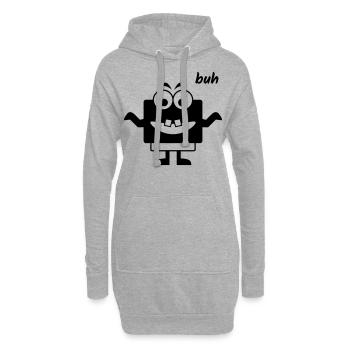 Kleines Monster macht Buh - Hoodie-Kleid - Grau meliert - Vorne