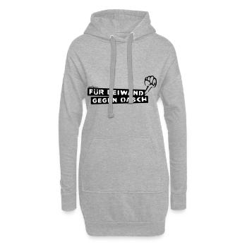 Pour Leiwand contre Oasch - Sweat-shirt à capuche long Femme - gris chiné - Devant