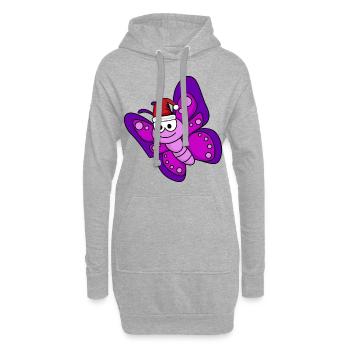 Schmetterling Comic Weihnachten - Hoodie-Kleid - Grau meliert - Vorne