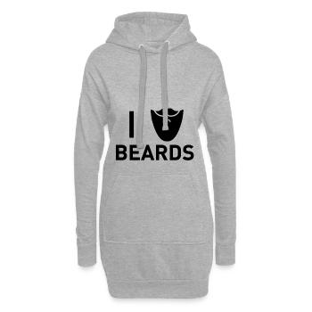 Barbe Moustache barbu Moustache Moustache - Sweat-shirt à capuche long Femme - gris chiné - Devant