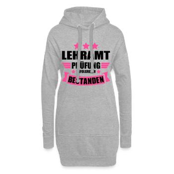 Lehramt Staatsexamen Abschluss bestanden Lehrerin - Hoodie-Kleid - Grau meliert - Vorne
