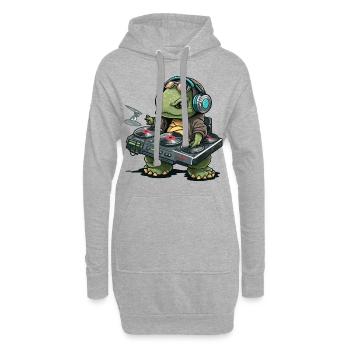 Turtle Beats - Sweat-shirt à capuche long Femme - gris chiné - Devant