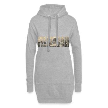 Dôme du Rocher à l'époque ottomane - Sweat-shirt à capuche long Femme - gris chiné - Devant