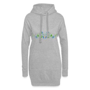 fleur bleue - Sweat-shirt à capuche long Femme - gris chiné - Devant