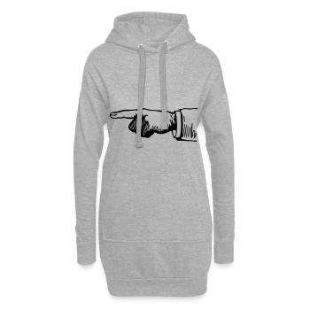 Fingerpointer left for bright Shirts (Vektor) - Hoodie-Kleid - Grau meliert - Vorne