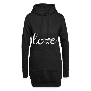 Rollschuhfahrer Rollschuh Rollschuhlaufen Geschenk - Hoodie-Kleid - Schwarz - Vorne