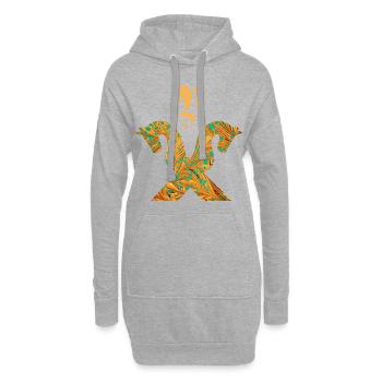 pferdegiebel e 95 v - Hoodie-Kleid - Grau meliert - Vorne