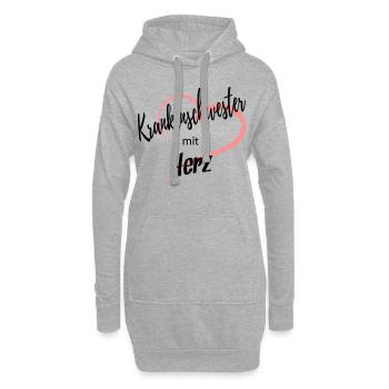 Krankenschwester mit Herz 2c - Hoodie-Kleid - Grau meliert - Vorne