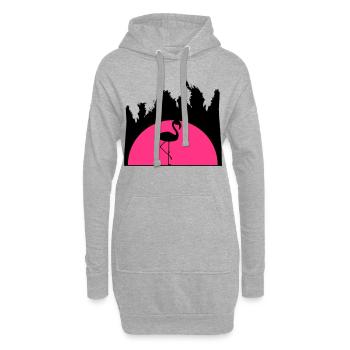 sonnenaufgang urlaub palmen miami ferien sonne som - Hoodie-Kleid - Grau meliert - Vorne