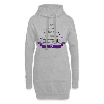 Junggesellinnenabschied Hochzeit Ehefrau Geschenk - Hoodie-Kleid - Grau meliert - Vorne