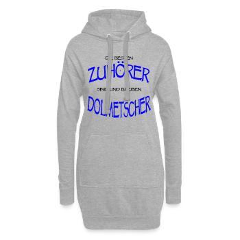 Dolmetscher Sprache Übersetzer Zuhörer Geschenk - Hoodie-Kleid - Grau meliert - Vorne