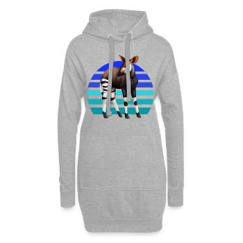 Süßes Okapi - Hoodie-Kleid - Grau meliert - Vorne
