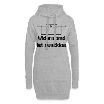 Widerstand ist zwecklos - Hoodie-Kleid - Grau meliert - Vorne
