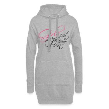 serifen cool design logo girls just wanna have fun - Hoodie-Kleid - Grau meliert - Vorne