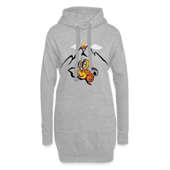 Escargot de montagne - Sweat-shirt à capuche long Femme - gris chiné - Devant