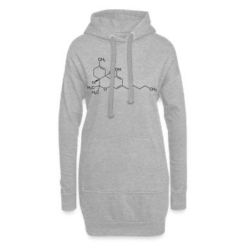 THC, Cannabis - Hoodie-Kleid - Grau meliert - Vorne