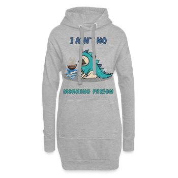 Conception de moustache matin drôle - Sweat-shirt à capuche long Femme - gris chiné - Devant
