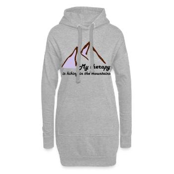 Ma thérapie est une randonnée en montagne - Sweat-shirt à capuche long Femme - gris chiné - Devant