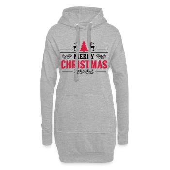 Joyeux Noël Cadeau de Noël Père Noël - Sweat-shirt à capuche long Femme - gris chiné - Devant