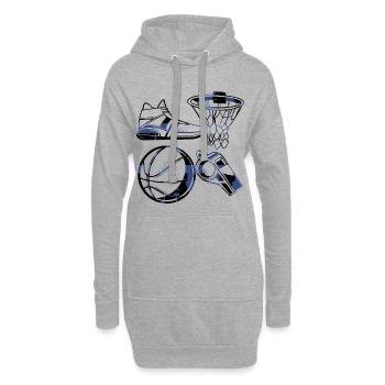 Basketteur - Sweat-shirt à capuche long Femme - gris chiné - Devant