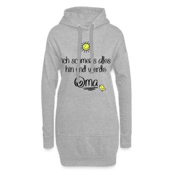lustige Sprüche für Oma - Hoodie-Kleid - Grau meliert - Vorne