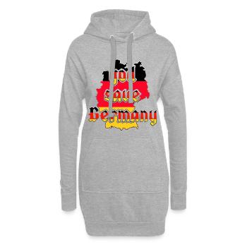 Dieu protège l’Allemagne - Sweat-shirt à capuche long Femme - gris chiné - Devant