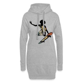 Retro Skater - Hoodie-Kleid - Grau meliert - Vorne