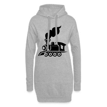 Lokomotive Grafik - Hoodie-Kleid - Grau meliert - Vorne