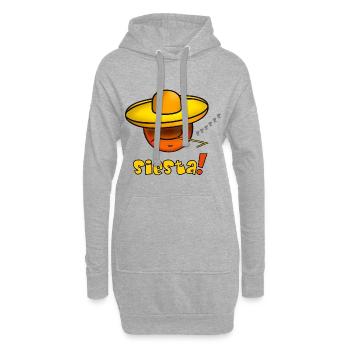 Siesta - Émoticône amusante avec chapeau sombrero - Sweat-shirt à capuche long Femme - gris chiné - Devant