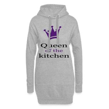 Tablier de cuisine amusant pour les femmes - Sweat-shirt à capuche long Femme - gris chiné - Devant
