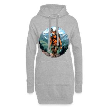 Randonnée avec le cerf / Alpinisme Cerf - Sweat-shirt à capuche long Femme - gris chiné - Devant
