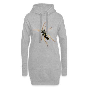 Cerf bélier en chêne - Sweat-shirt à capuche long Femme - gris chiné - Devant
