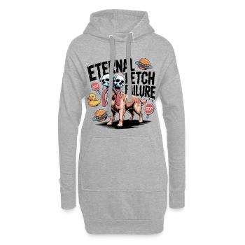 Porte-Éternel : Chien à la Langue à Double Crâne - Sweat-shirt à capuche long Femme - gris chiné - Devant