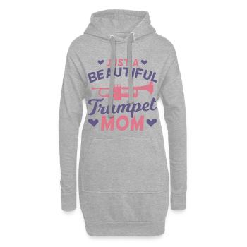Trompetenspieler Mama - Hoodie-Kleid - Grau meliert - Vorne