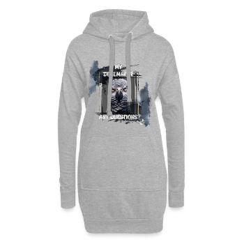 My Dealmaker Papagei Fragen - Hoodie-Kleid - Grau meliert - Vorne